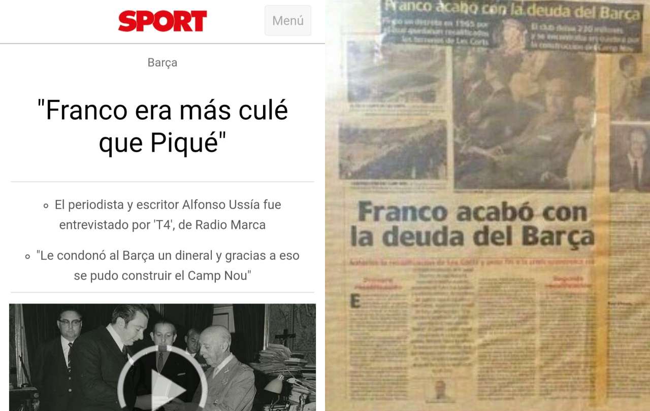La gran farsa del Franco madridista: quiso disolver al Madrid, ayudó al Barça y era del Atlético Aviación
