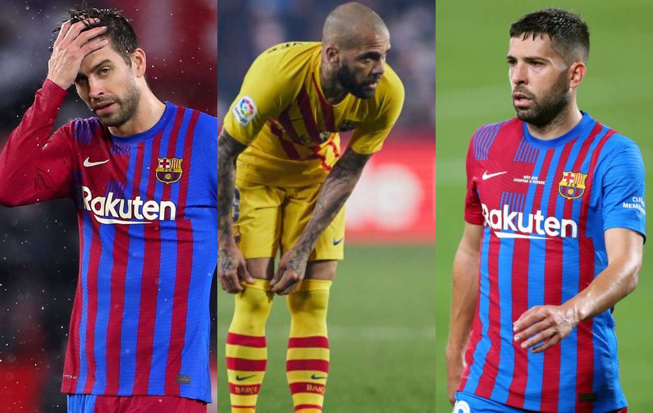 Tres de una tacada: Piqué, Alves y Jordi Alba, en el punto de mira más destacado de los culés